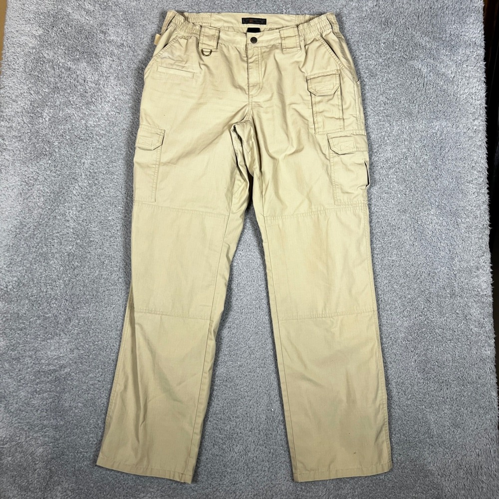 5.11 Tactical Cargo Pants Mens 34x32 Tan Good Ripstop Utility Workwear - Picture 2 of 9